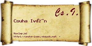 Csuha Iván névjegykártya
