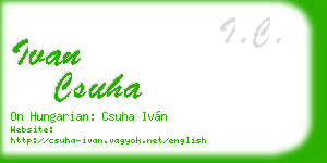 ivan csuha business card